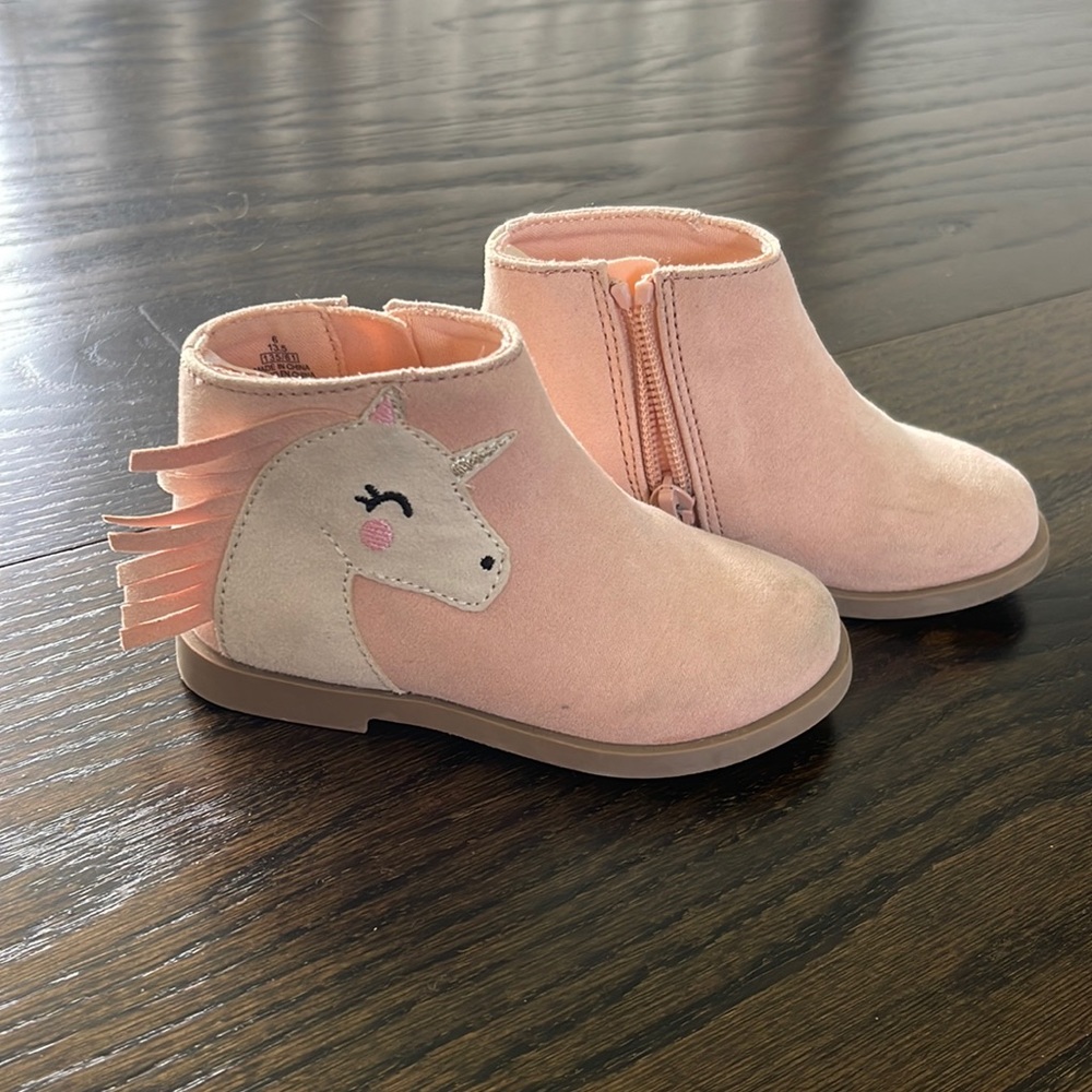 Adorable Unicorn OLD NAVY Pink booties 6